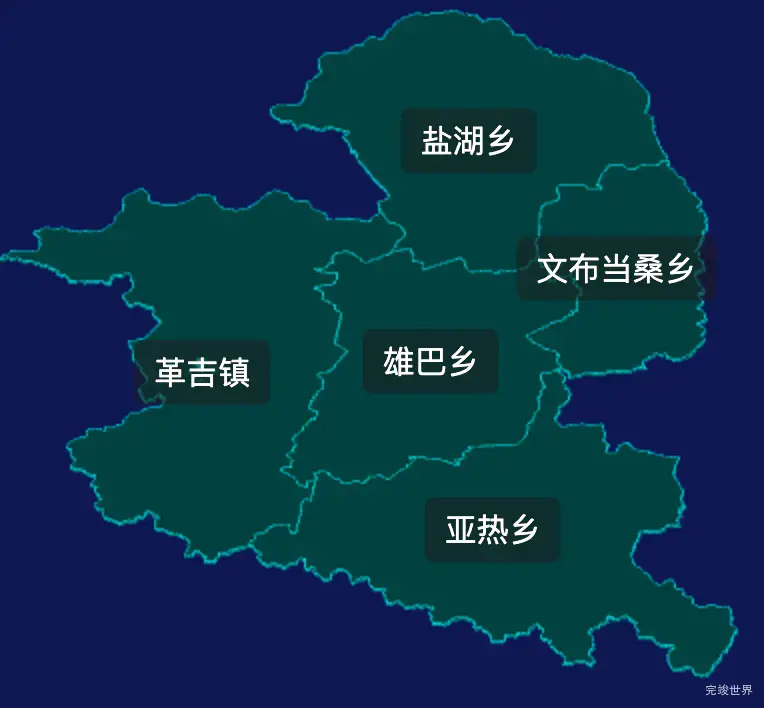 threejs阿里地区革吉县geoJson地图3d地图CSS2D外加旋转棱锥