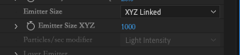Emitter Size XYZ 设置为1000